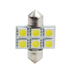 L027W - C5W 31mm 6xSMD5050 12V Blanca