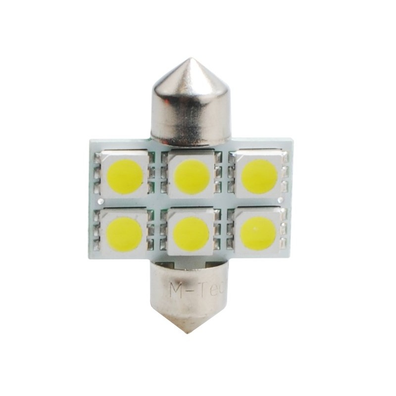 L027W - C5W 31mm 6xSMD5050 12V Blanca