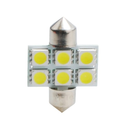 L027W - C5W 31mm 6xSMD5050 12V Blanca
