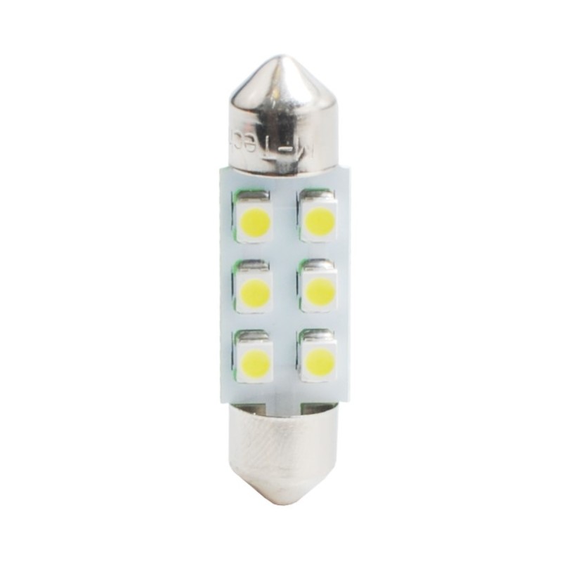 L028W - C5W 36mm 6xSMD3528 12V Blanco