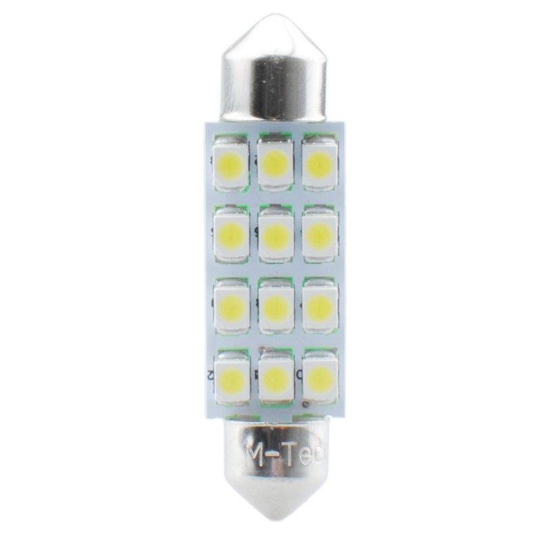L030W - C5W 41mm 12xSMD3528 12V Blanca