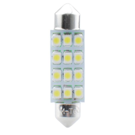 L030W - C5W 41mm 12xSMD3528 12V Blanca
