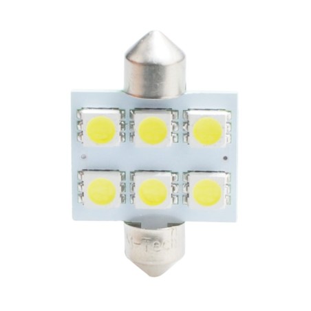 L052W - C5W 36mm 6xSMD5050 12V Blanco