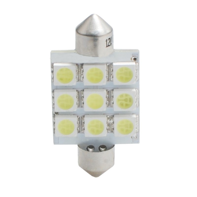 L059W - C5W 41mm 9xSMD5050 12V Blanco