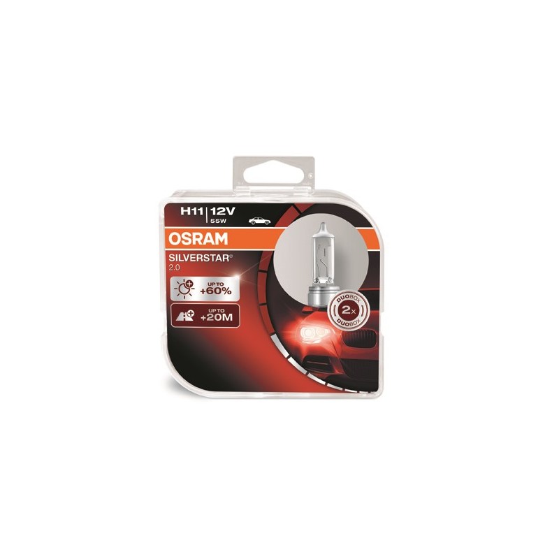 Halogen OSRAM SILVERSTAR H11 12V 55W + 60% DUO &