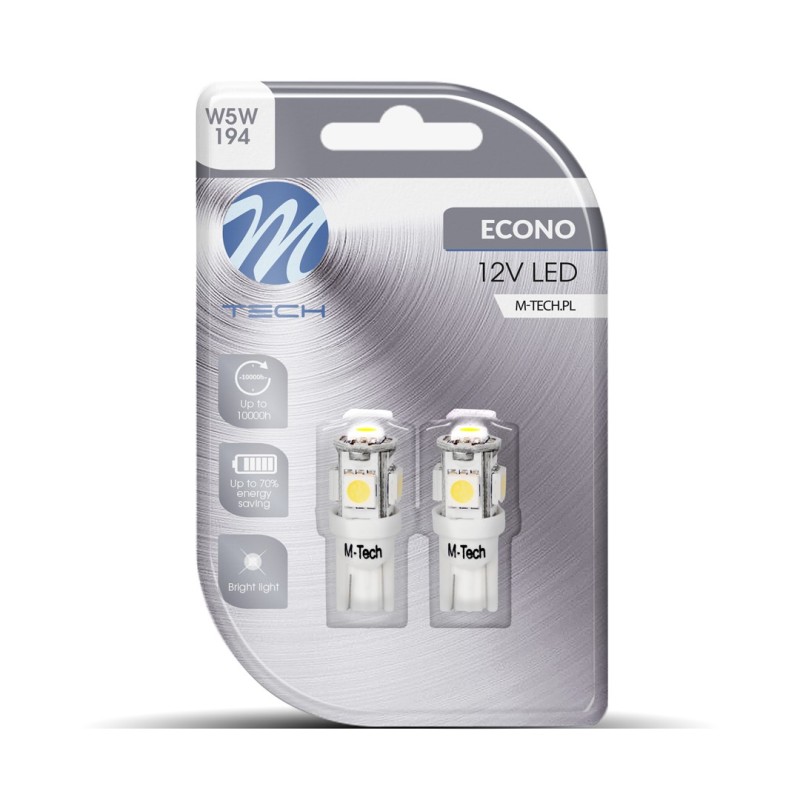 Blister 2x LED L054W - W5W 5xSMD5050 Blanco