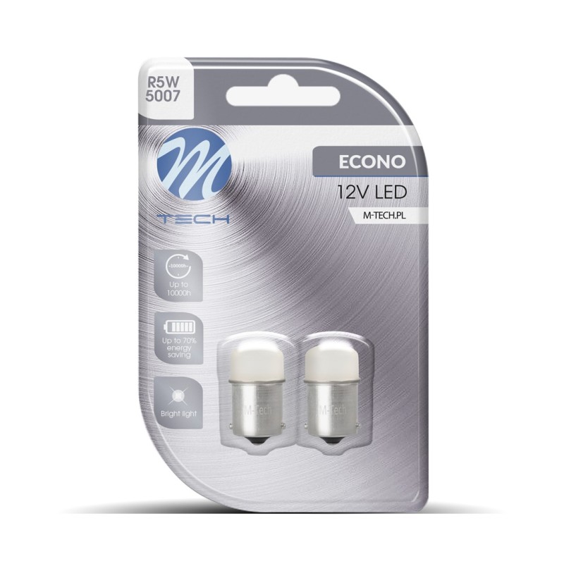 Blister 2x LED L033W - BA15s 9LED 5mm Blanco