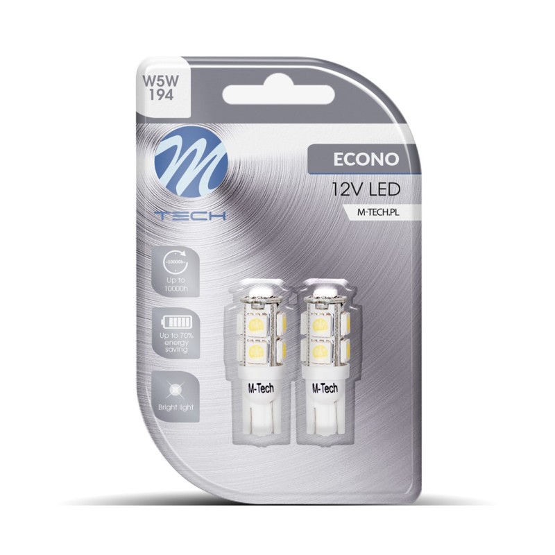 Blister 2x LED L058W - W5W 9xSMD5050 Blanco