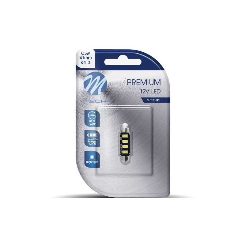 Blister 1x LED L335W - C5W 42mm 12V 4xSMD5730 CANBUS Blanco