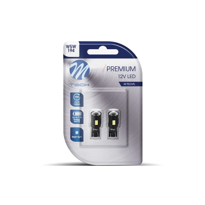 Blister 2x LED L339W - W5W 12V 6xSMD5630 CANBUS Lente Blanco