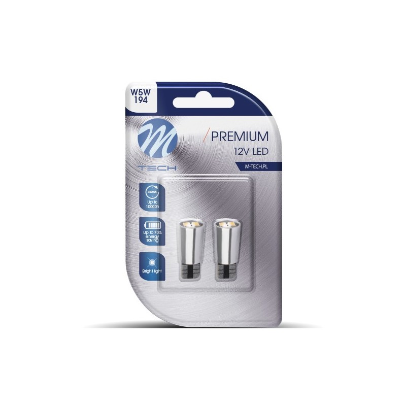 Blister 2x LED L332W - W5W 12V 2xSMD5730 CANBUS Blanco