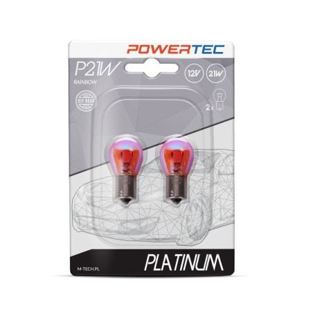 Powertec Platinum BA15s P21W S25 21W 12V RAINBOW Blister