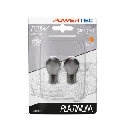 Powertec Platinum BA15s P21W S25 21W 12V CHROME Blister