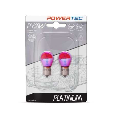Powertec Platinum BAU15s PY21W S25 21W 12V RAINBOW Blister