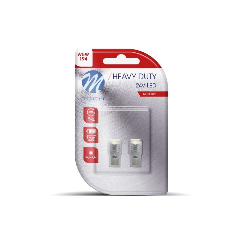 Blister 2x LED L915W - W5W 1W HP 24V Blanco