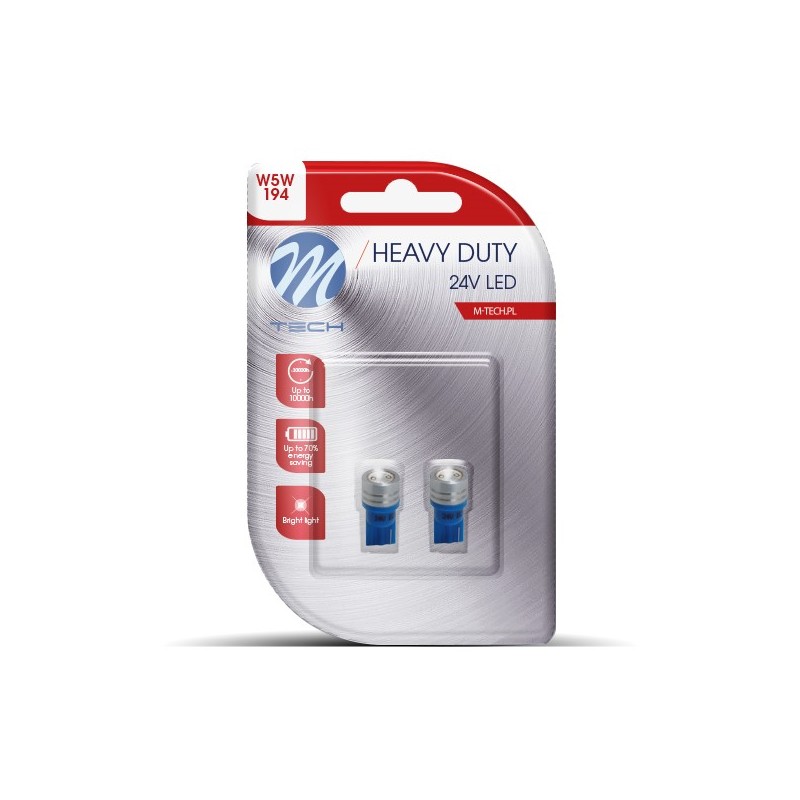 Blister 2x LED L915B - W5W 1W HP 24V Azul