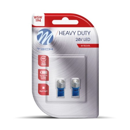 Blister 2x LED L915B - W5W 1W HP 24V Azul