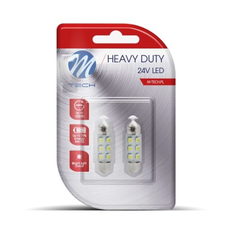 Blister 2x LED L928B - C5W 36mm 6xSMD3528 24V Azul