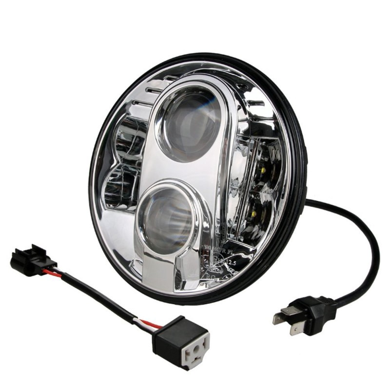 Faro de carretera LED - Redondo 7" 9-36V CROMADO