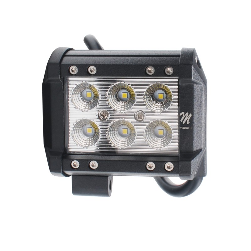 Faro barra LED - Doble fila - Soporte inferior, 18W 4" Flood