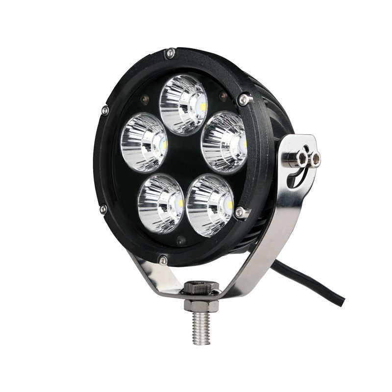 Faro largo alcance - soporte lateral, redondo negro, CREE 50W 4" Spot