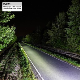 Faro largo alcance - soporte lateral, redondo negro, CREE 50W 4" Spot
                                                                  