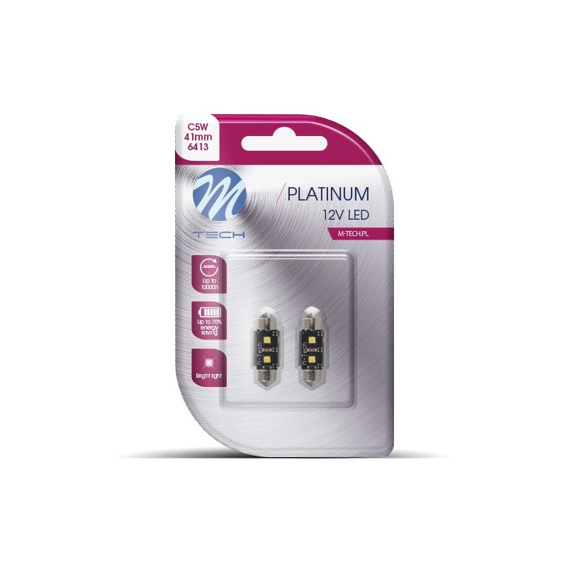 Blister 2x LED L814W - C5W 41mm 2xHP Blanco