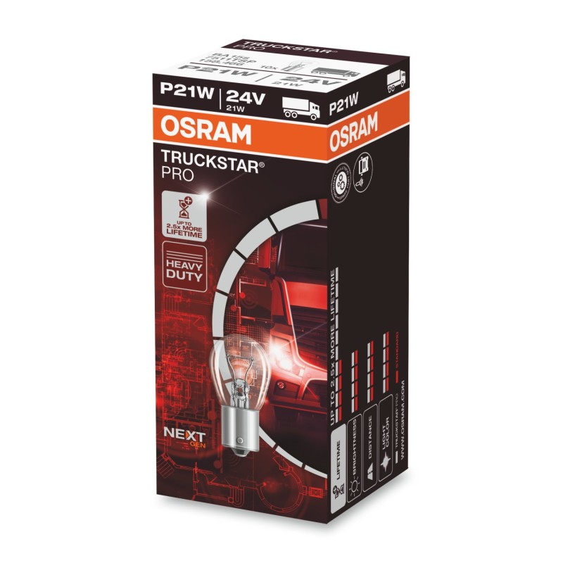 OSRAM TRUCKSTAR PRO NextGen +120% BA15s 24V 21W