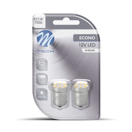 Blister 2x LED L088W - BA15s G18 8xSMD2835 Blanco