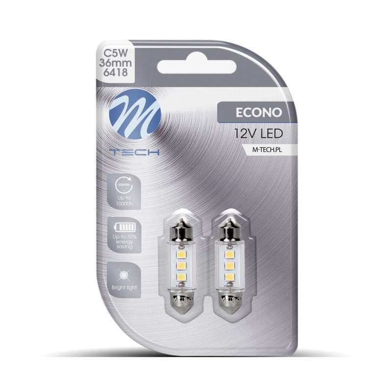 Blister 2x LED L090W - C5W 36mm 3xSMD2835 Blanco