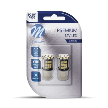 Blister 2x LED L354W - BA15s 48xSMD2835 CANBUS Blanco