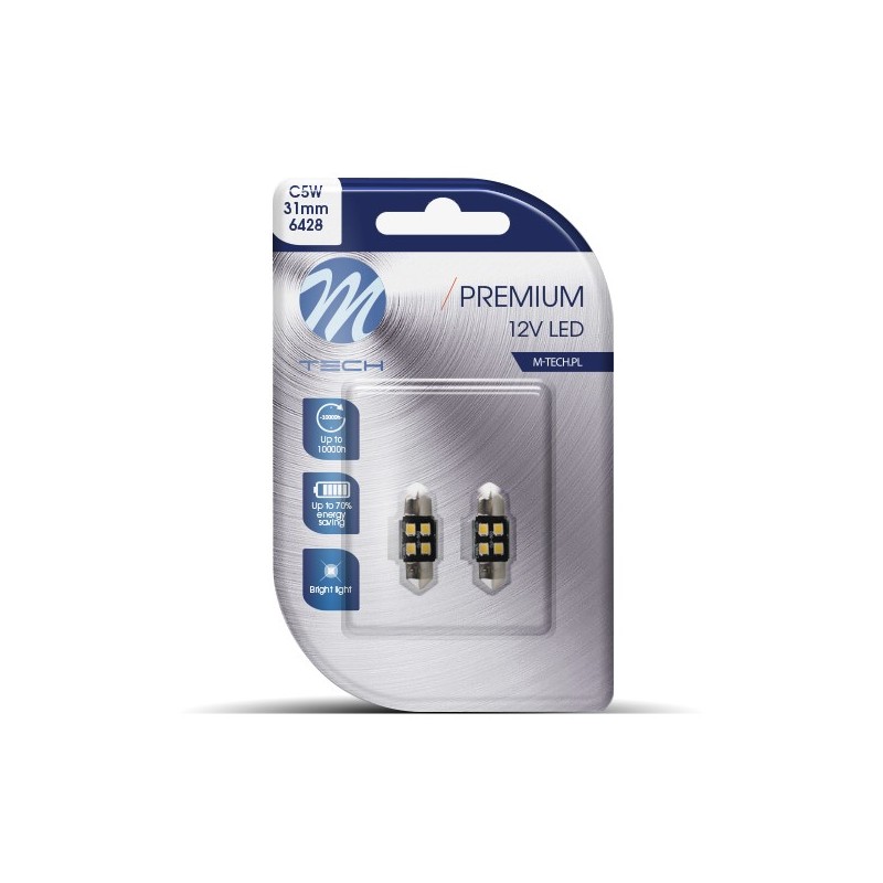 Blister 2x LED L345W - C5W 31mm 4xSMD2835 CANBUS Blanco