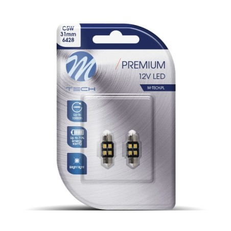 Blister 2x LED L345W - C5W 31mm 4xSMD2835 CANBUS Blanco