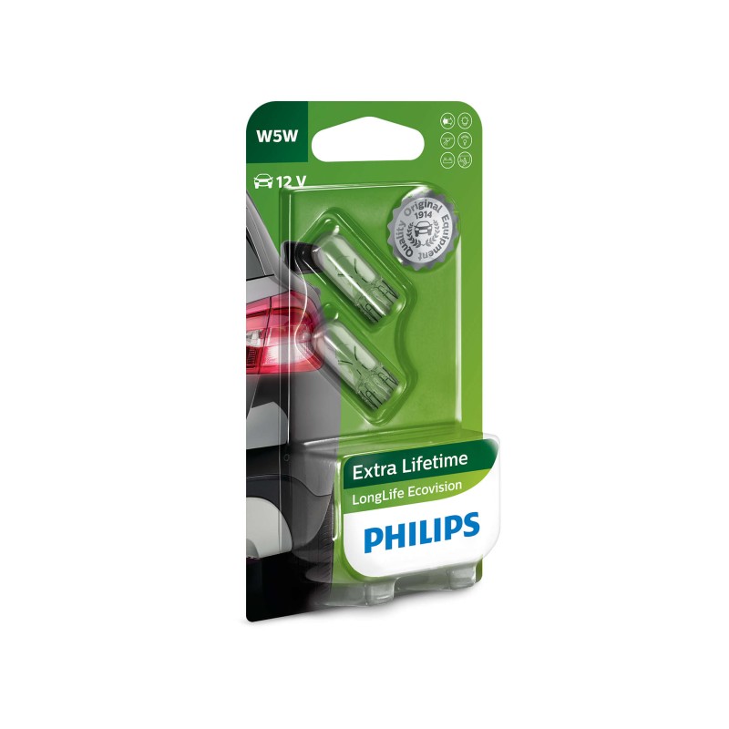 Philips W5W LongLife EcoVision 12V5 W2,1x9,5d B2