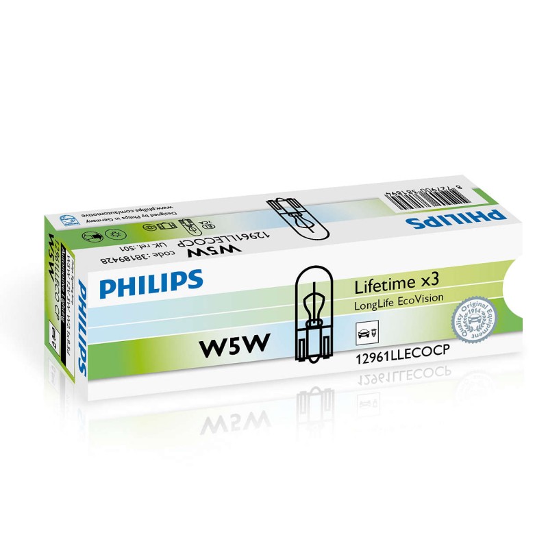 Philips W5W LongLife EcoVision 12V5 W2,1x9,5d CP