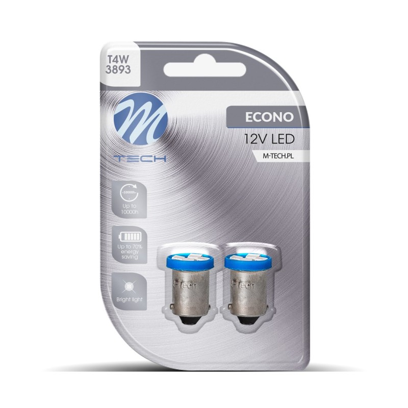 Blister 2x LED L009W - BA9s 12V 4xSMD3528 Azul