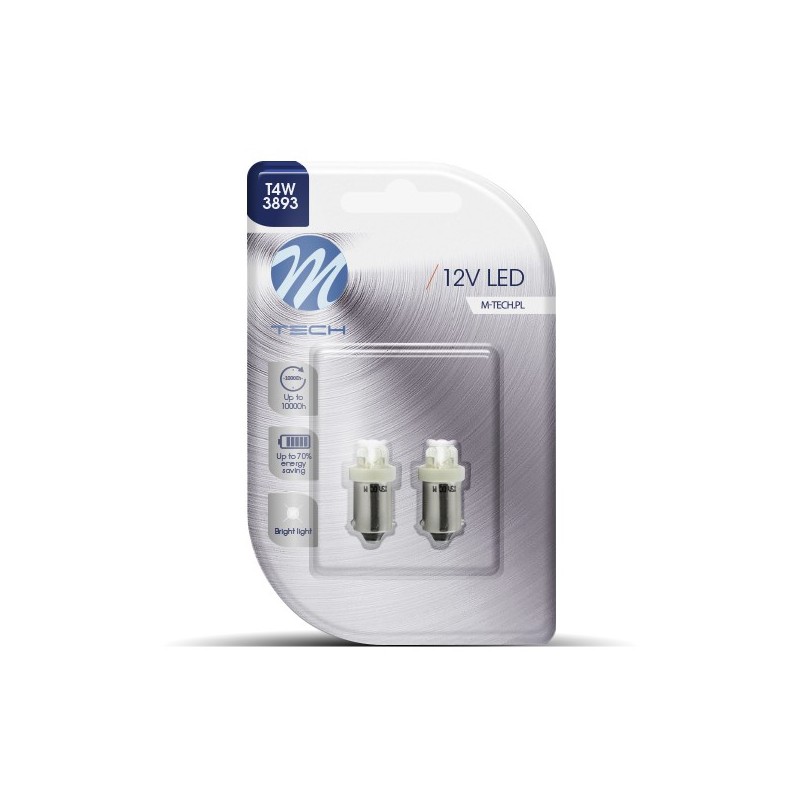 Blister 2x LED L013 - BA9s 4LED 3mm Blanco