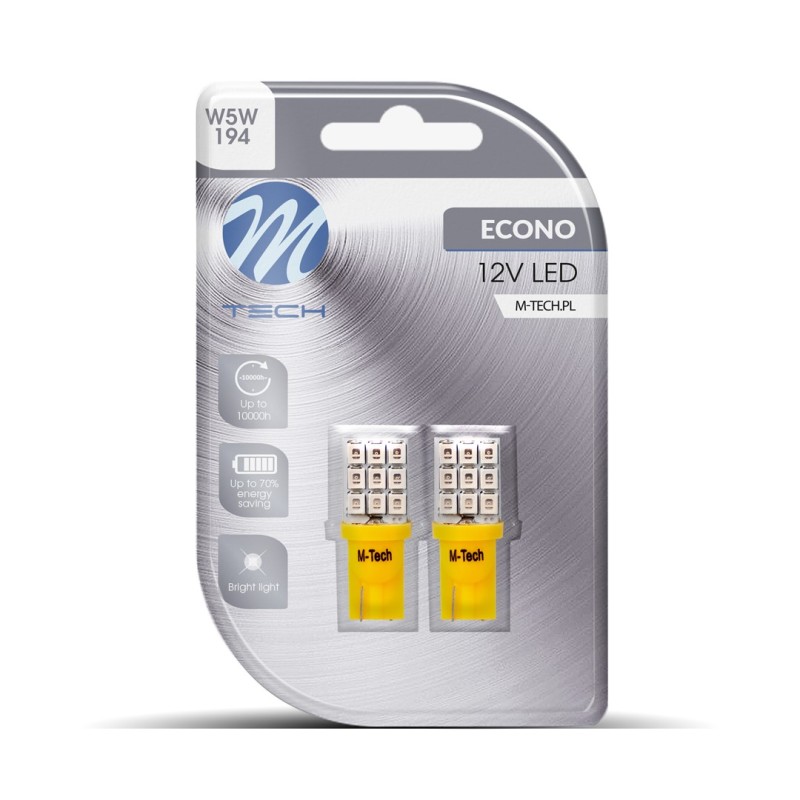 Blister 2x LED L021Y - W5W 9xSMD3528 Amarillo