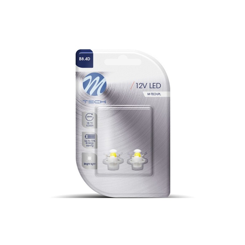 Blister 2x LED L049W - B8.4d Cóncavo Blanco