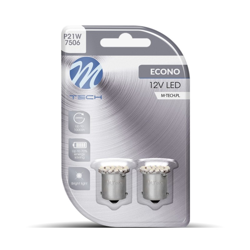 Blister 2x LED L051W - BA15s G18 22xSMD3020 Blanco