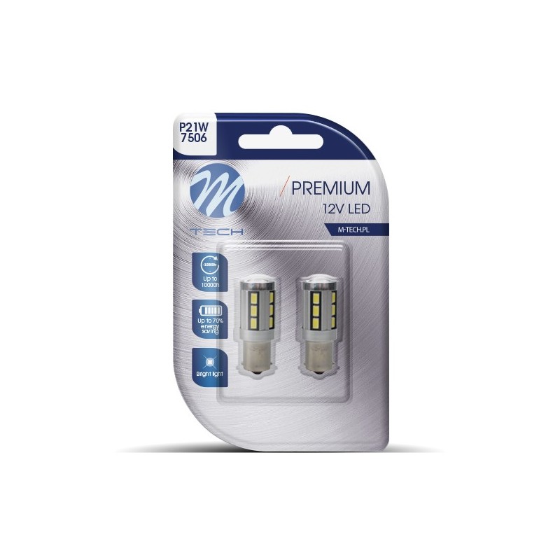 Blister 2x LED L355W - BA15s 18xSMD5730 CANBUS Blanco