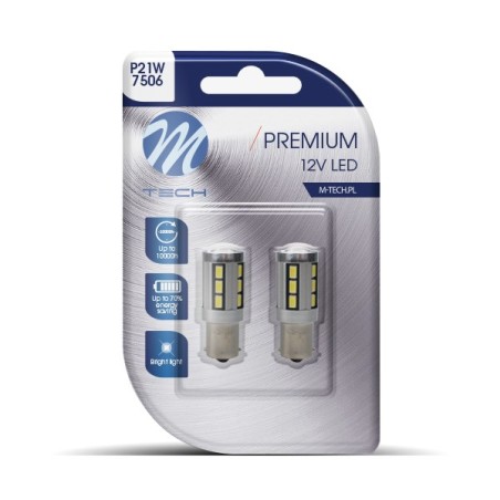 Blister 2x LED L355W - BA15s 18xSMD5730 CANBUS Blanco