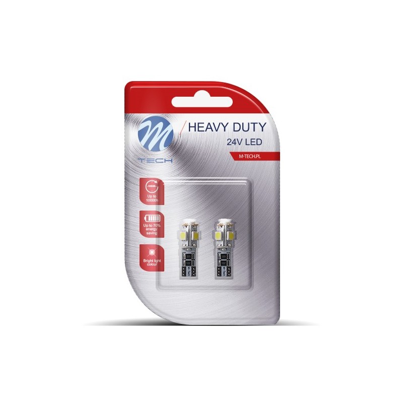 Blister 2x LED L9321W - W5W 5xSMD5050 CANBUS 24V Blanco