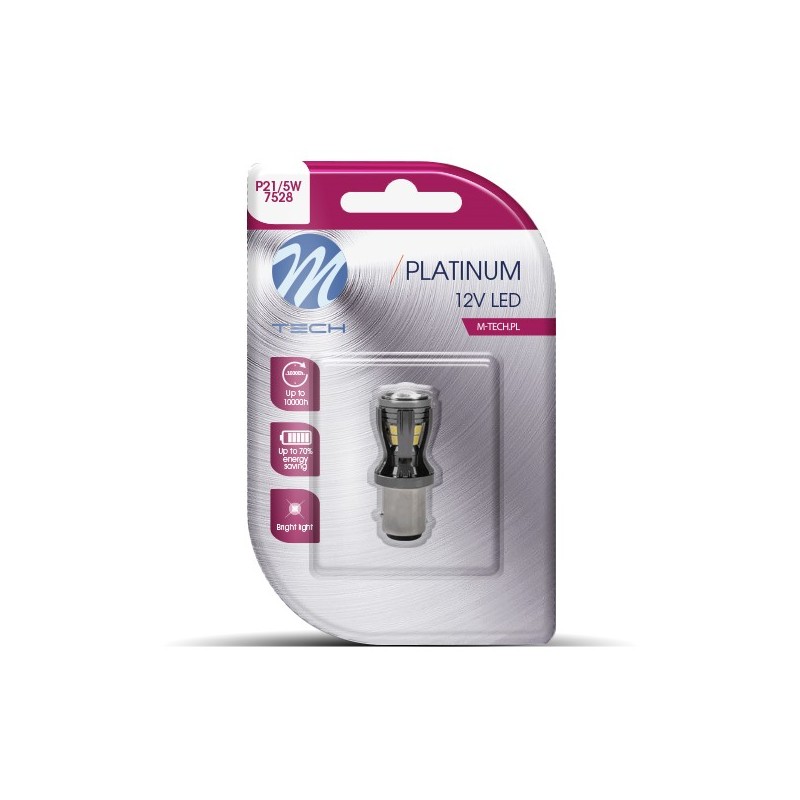 Blister 1x LED L821W - BAY15d 12-24V 14x2835SMD CANBUS 12-24V Blanco