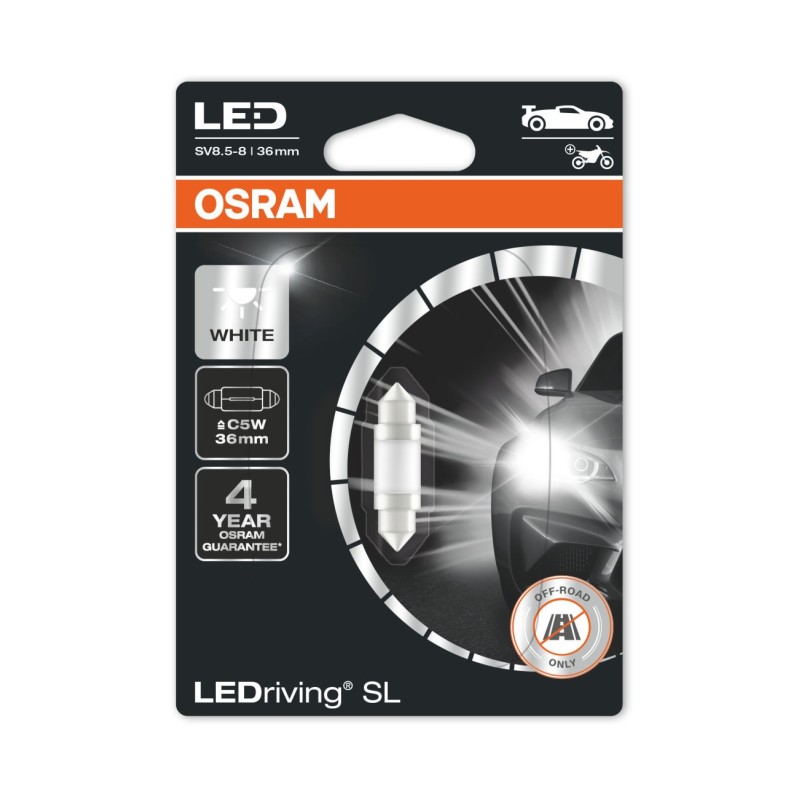 Osram LEDriving® 6418DWP-01B 0,6W/12V SV8.5-8 ≠ "C5W" 36mm White 6000K