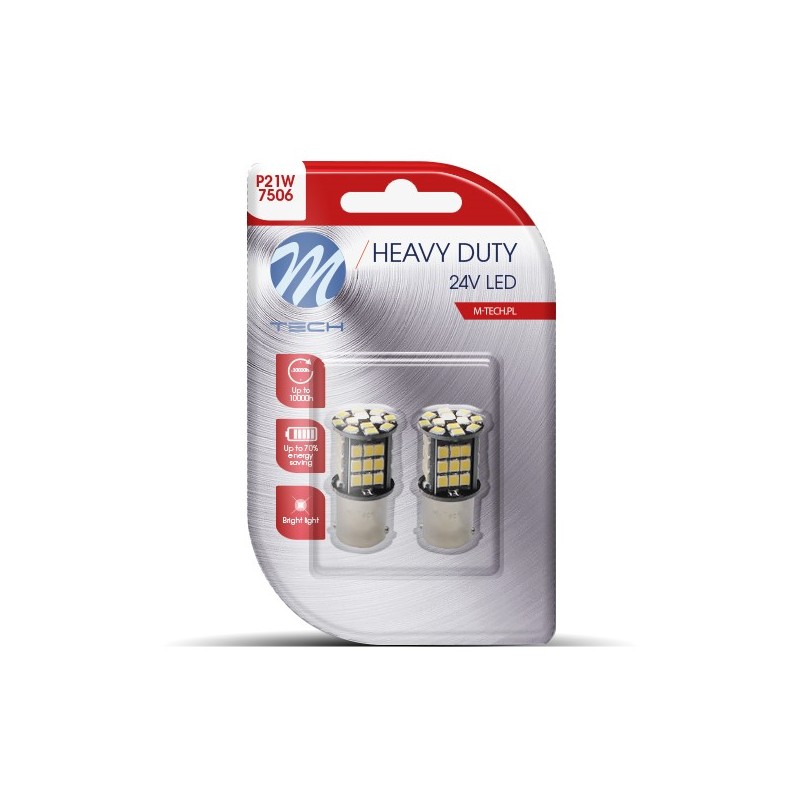 Blister 2x M-TECH HD LB9354 BA15s 48xSMD2835 CANBUS 24V White