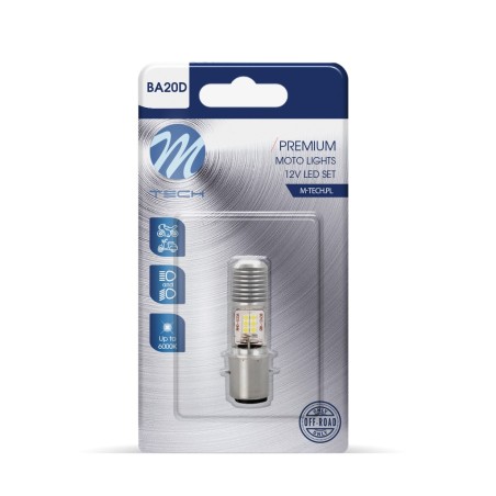 Blister 1x LED BA20D 12x3030 SMD 10-80V AC/DC Blanco