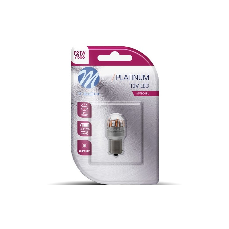 Blister 1x Diode LED L826R - BA15s 15x2835 SMD CANBUS Rojo 12-24V