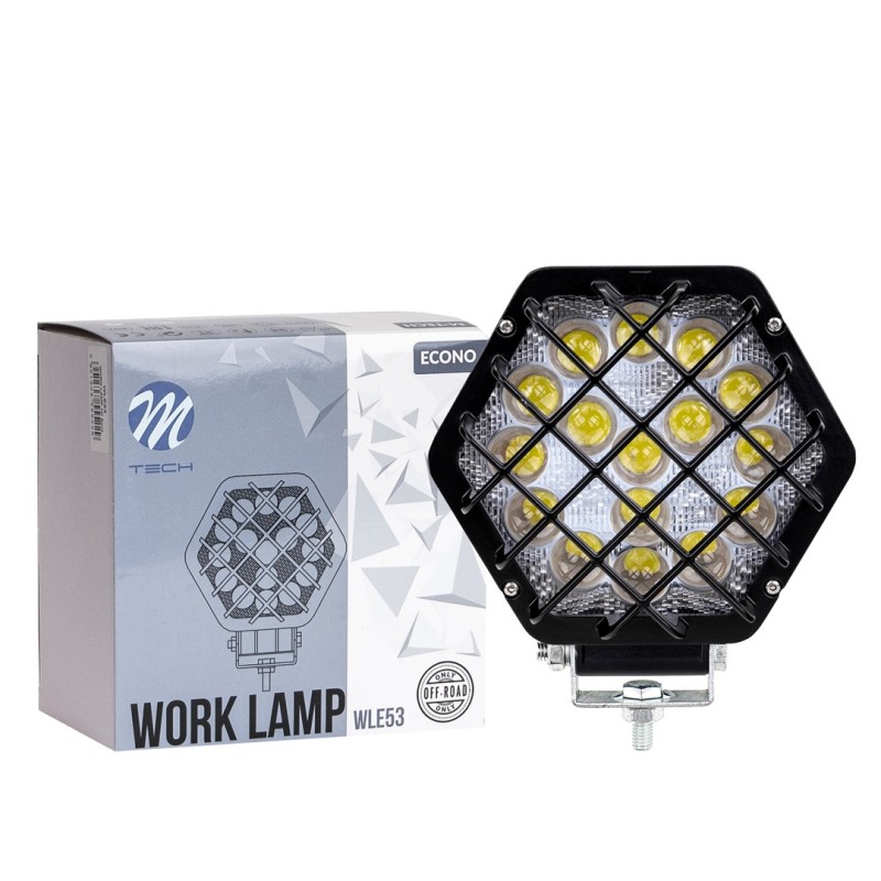 Lampa Robocza M-TECH ECONO WLE53 - 4" 16x3W Hex 48W 12-30V 4D Spot