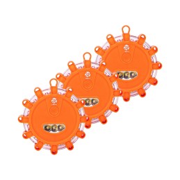 3x Luz de advertencia 12+3 LED 3xAAA Ambar